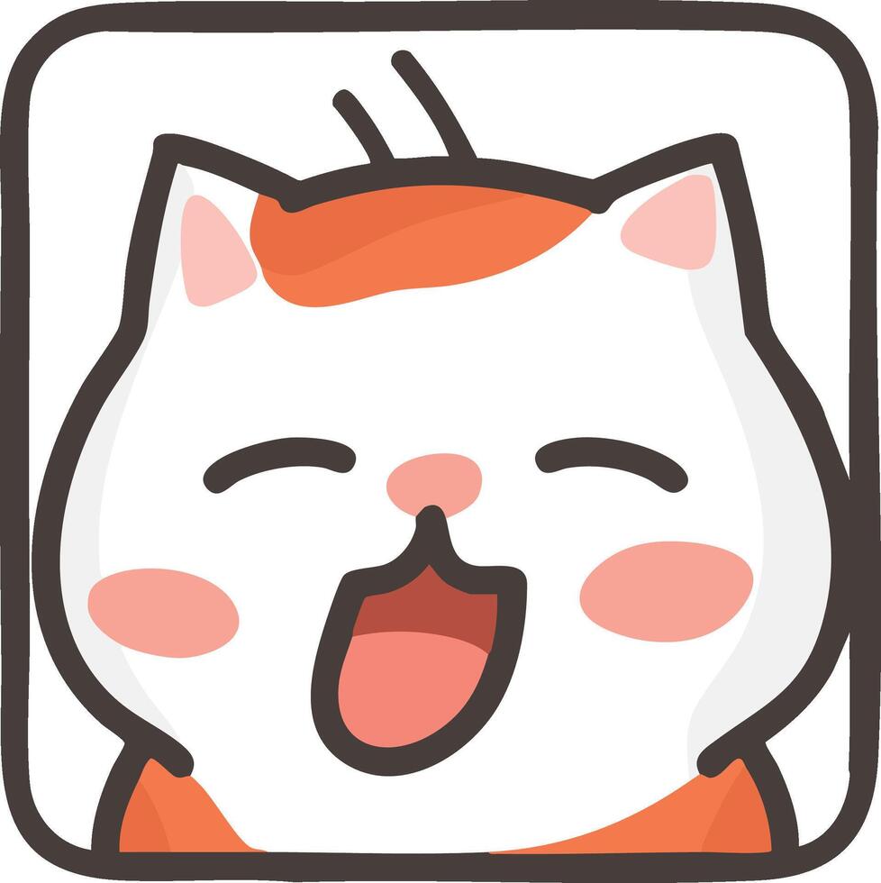Cute cartoon cat with joyful expression vector