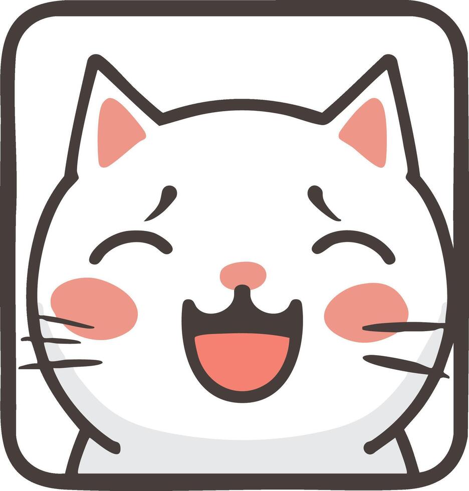 Cute laughing cat with joyful expression vector
