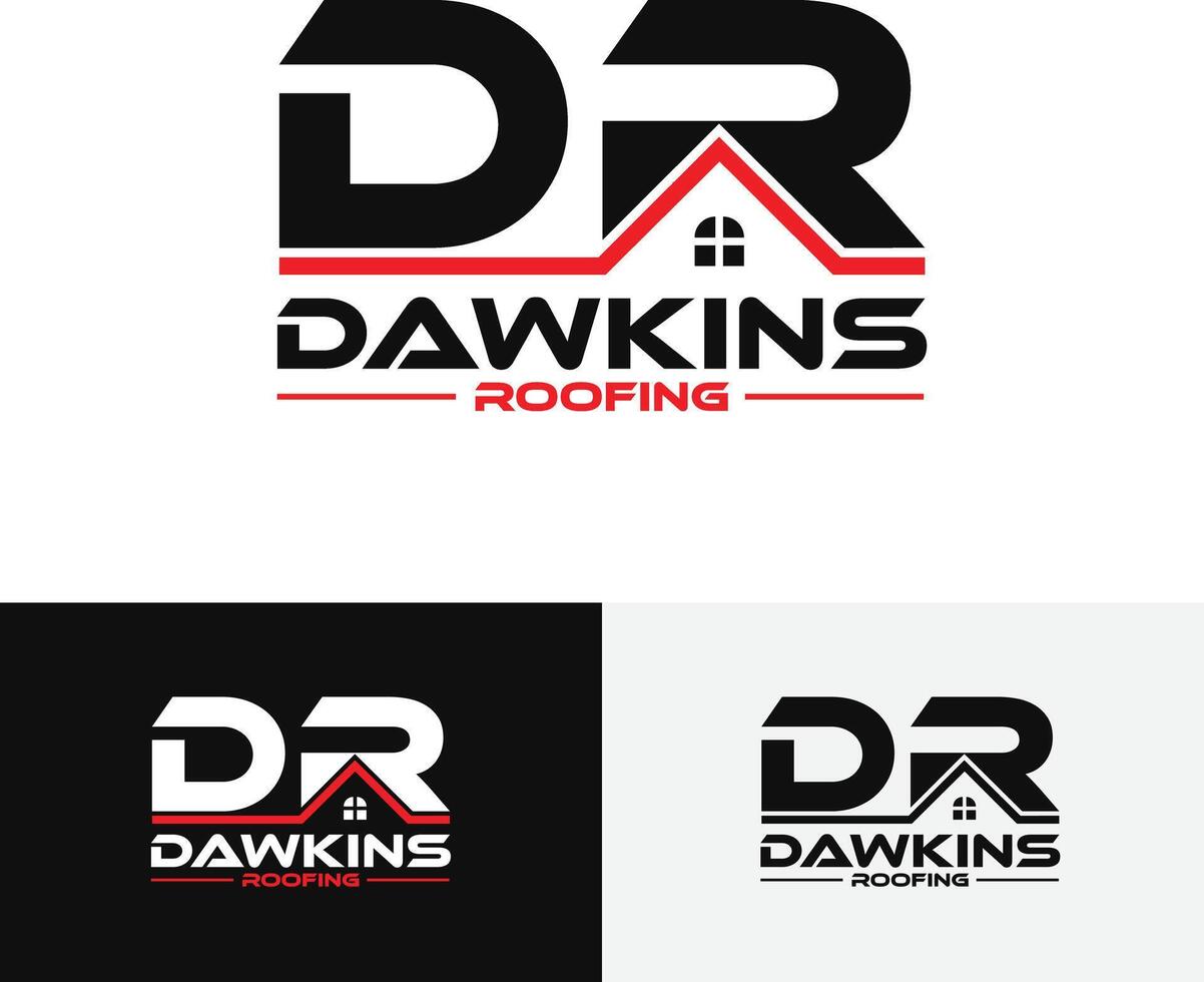 Dawkins Roofing Logo Design Real Estate Logo vector