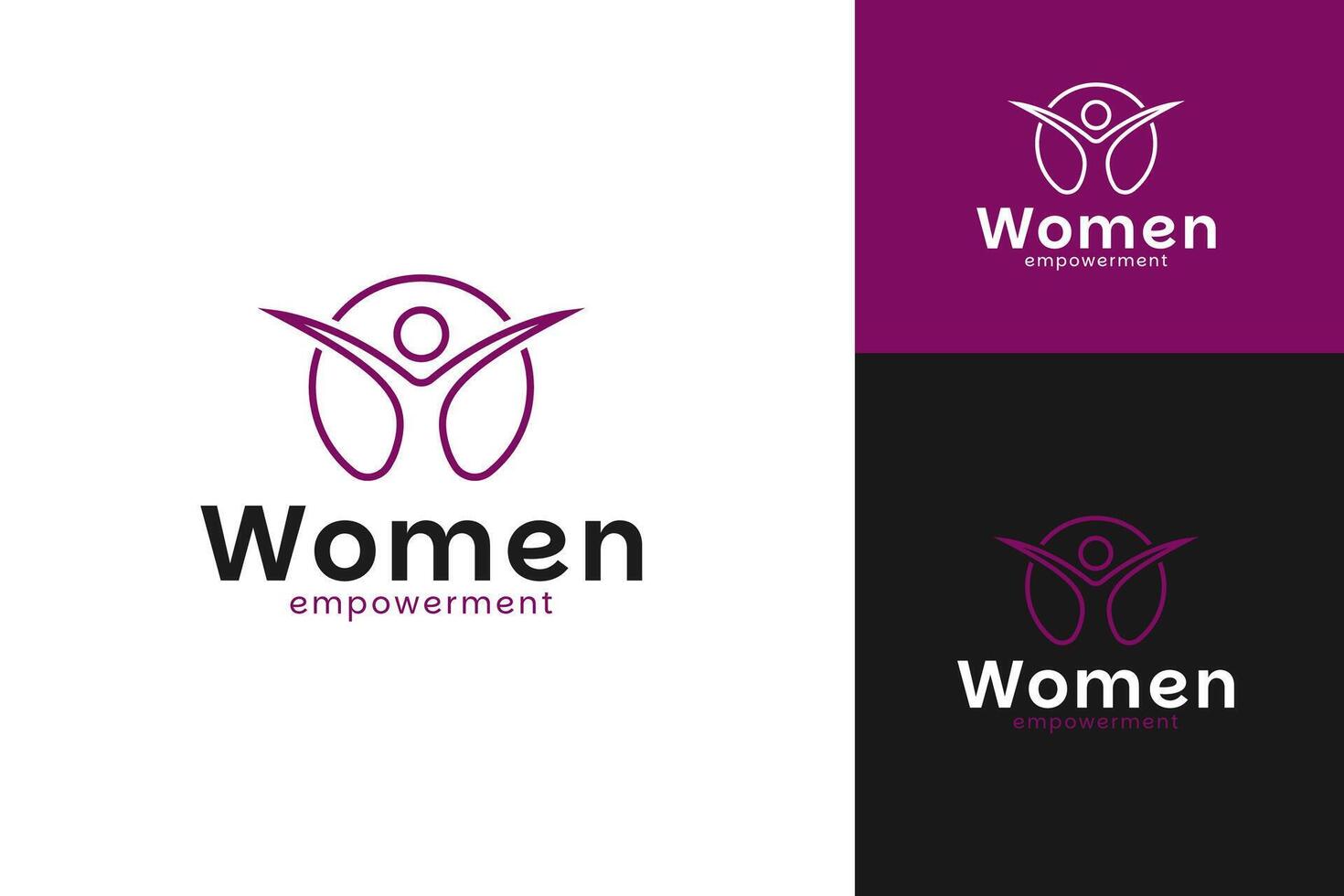 Women empowerment logo design template illustration vector