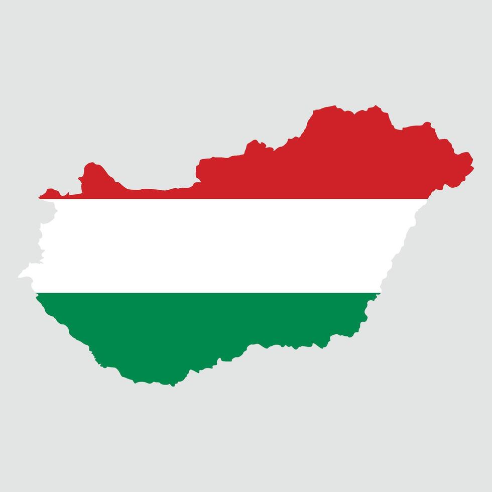 Illustration of the Combined Map and Flag of hungary vector