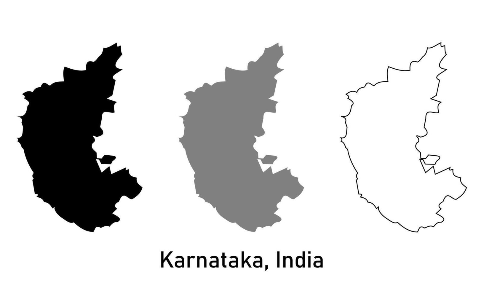 Karnataka map illustration isolated on background. map in black, gray, and outlines vector