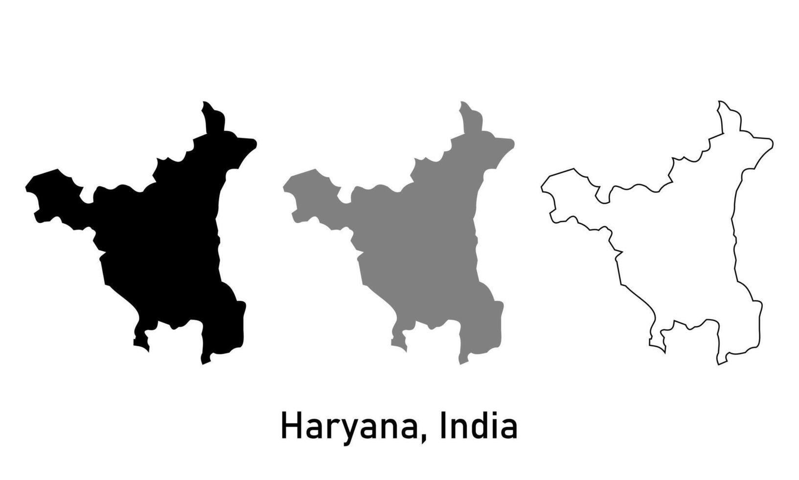 Haryana map illustration isolated on background. map in black, gray, and outlines vector