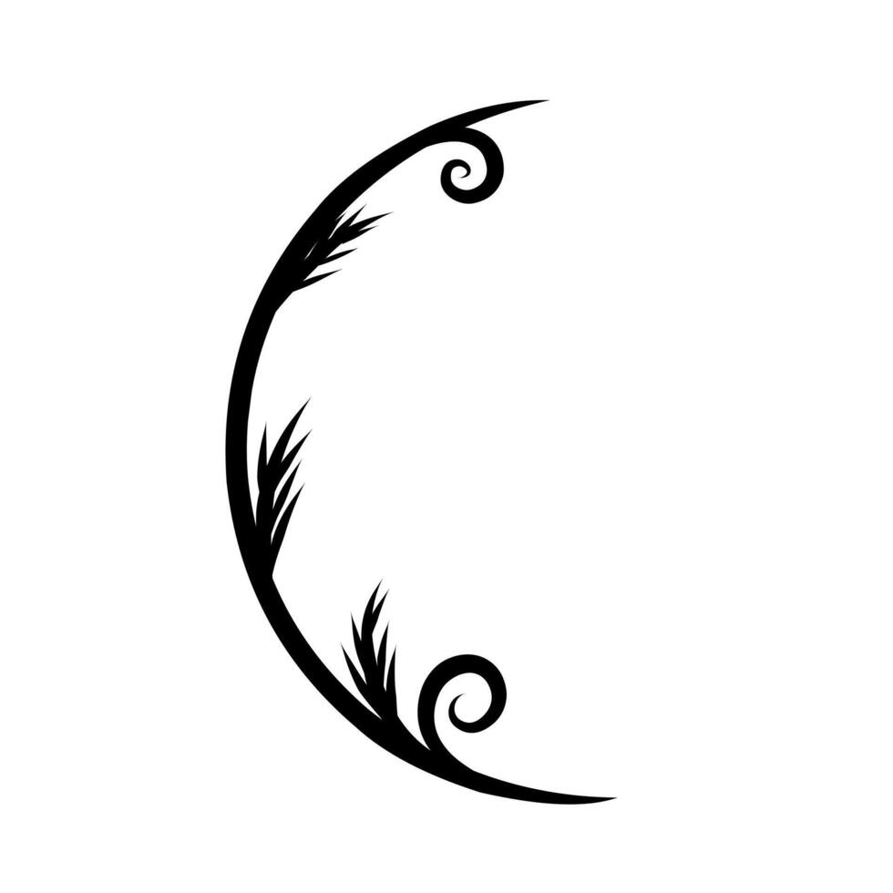 Half round leaf border illustration vector