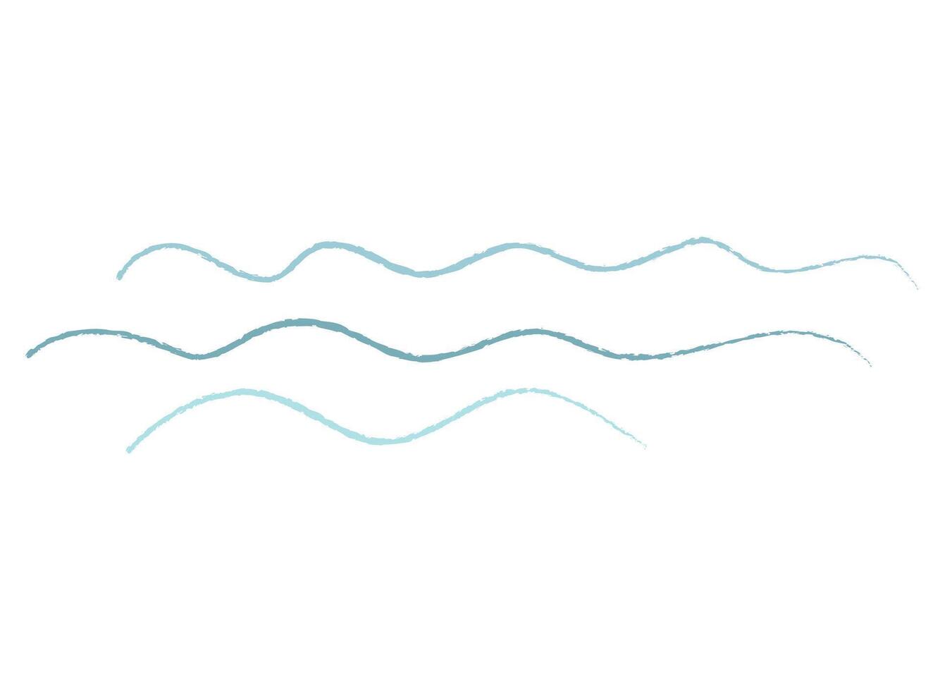 Set of Three Simple Wave Illustrations. Curved Lines on White Background vector