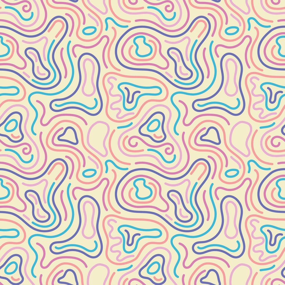 abstract hand drawn lines seamless pattern wallpaper, vintage ornament vector