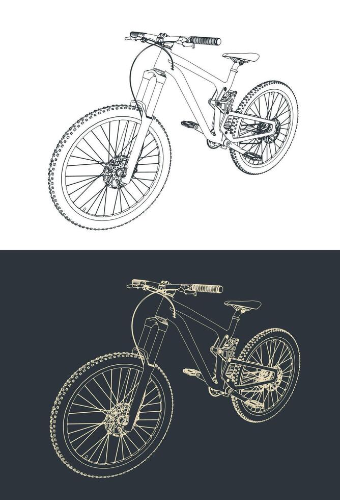 Freeride mtb bike illustrations vector