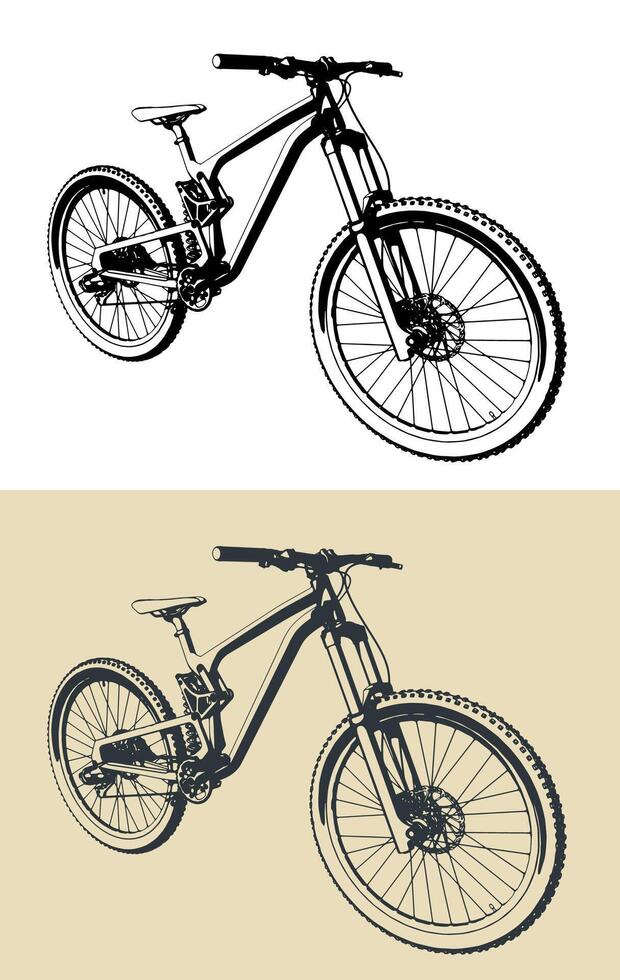 Mountain bike illustrations vector