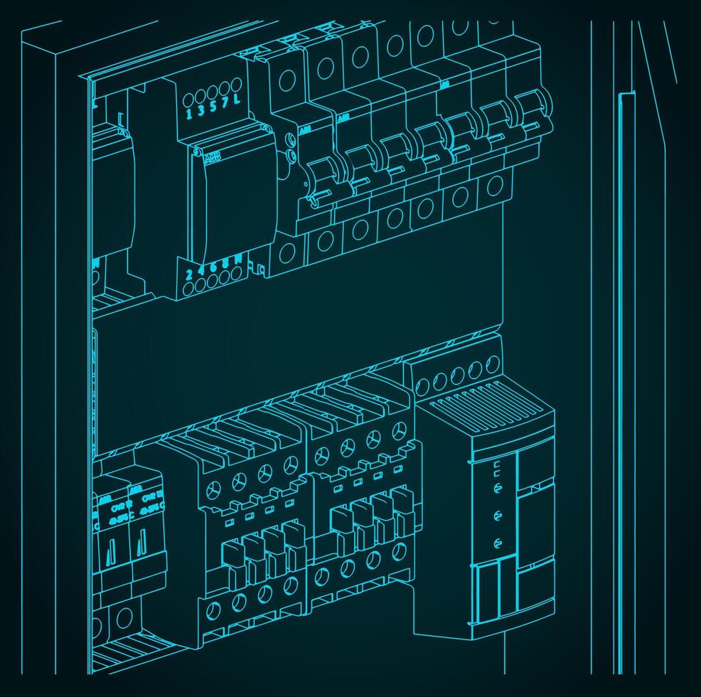 Electrical panel board close-up vector