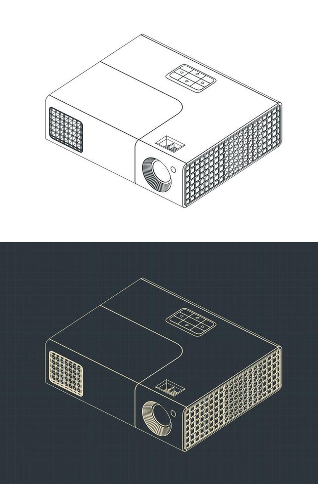Multimedia projector drawings vector