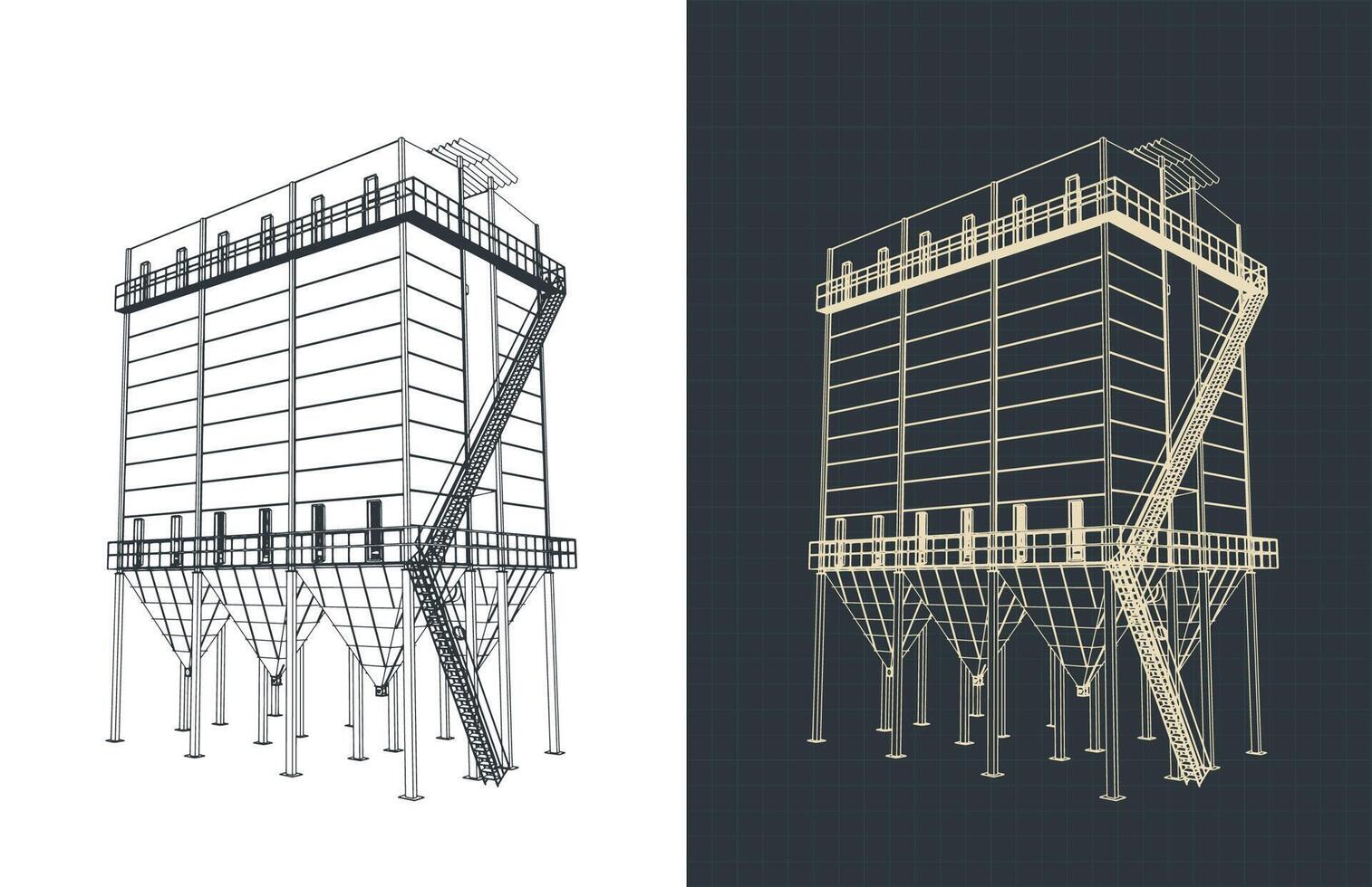 Dust extraction system drawings vector