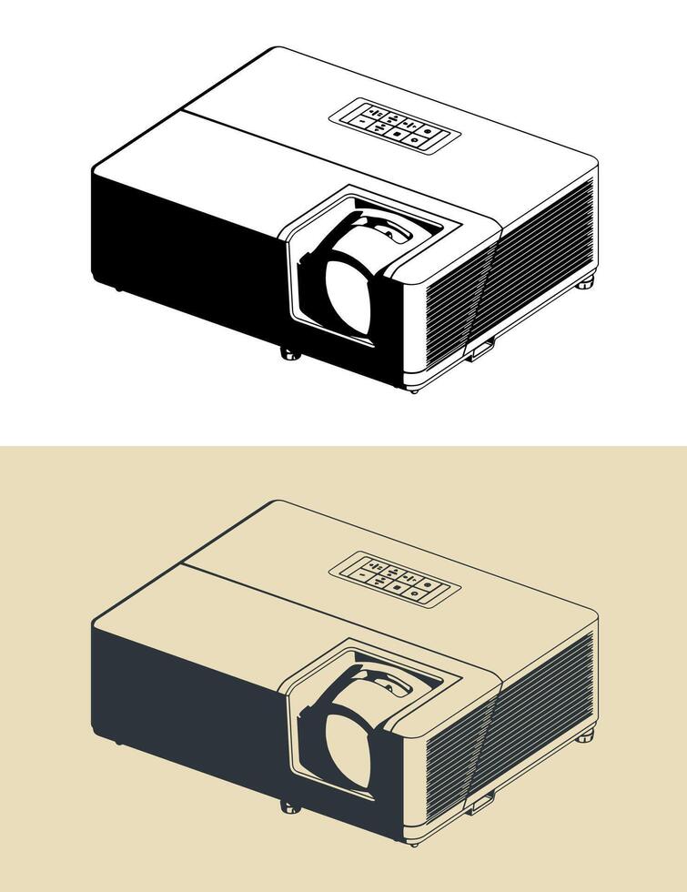 Multimedia projector illustrations vector