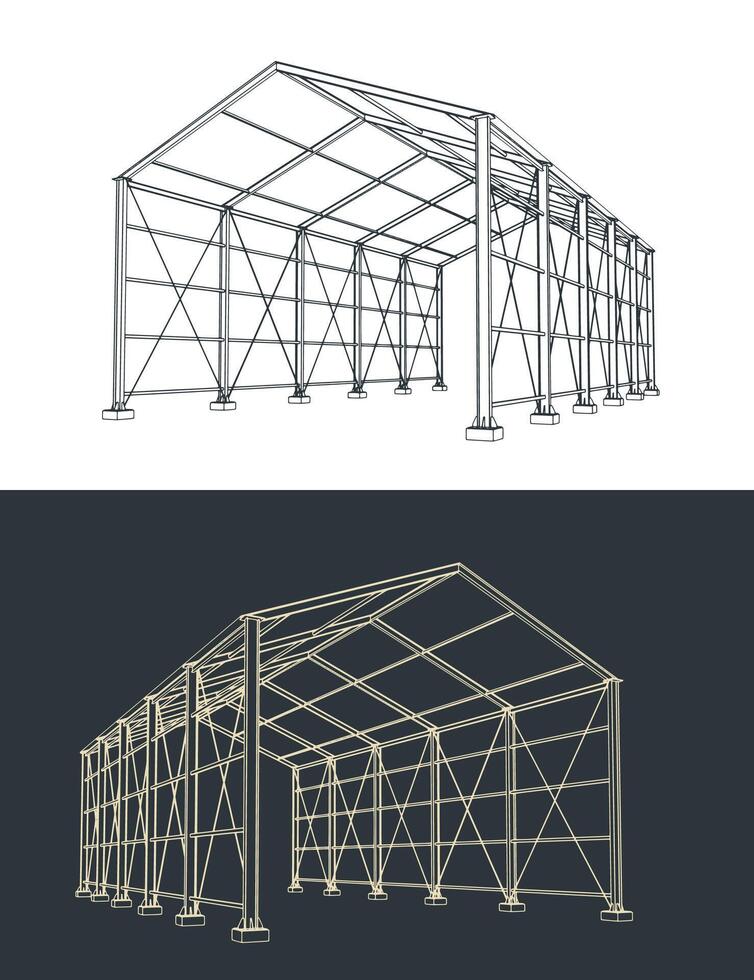 Large industrial shelter vector