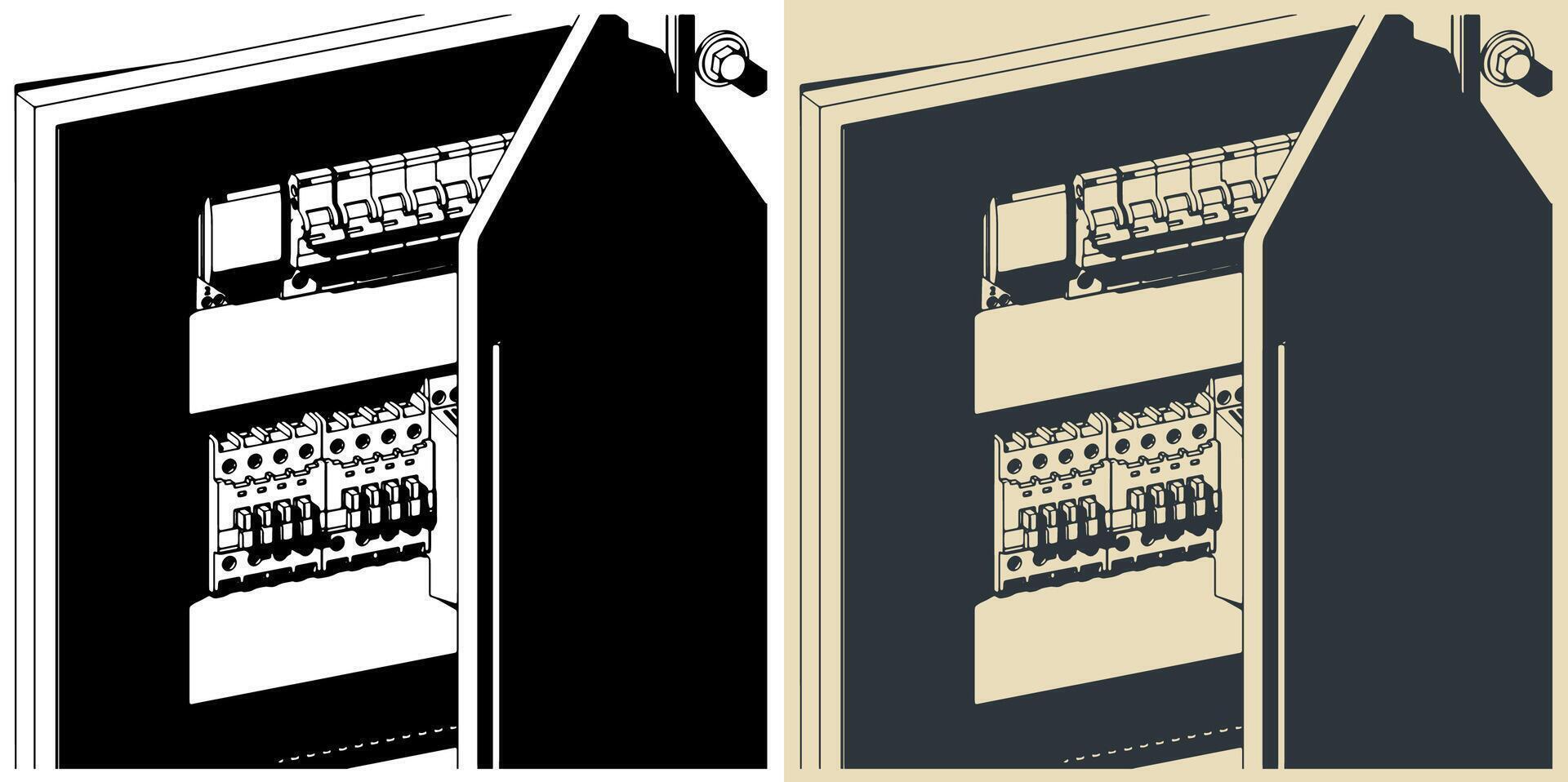 Electrical panel board close up vector