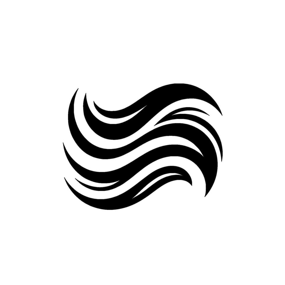 Abstract Black and White Wavy of Interlocked Wave Forms, Creating a Sense of Movement and Flow Against a Clean White Background. vector