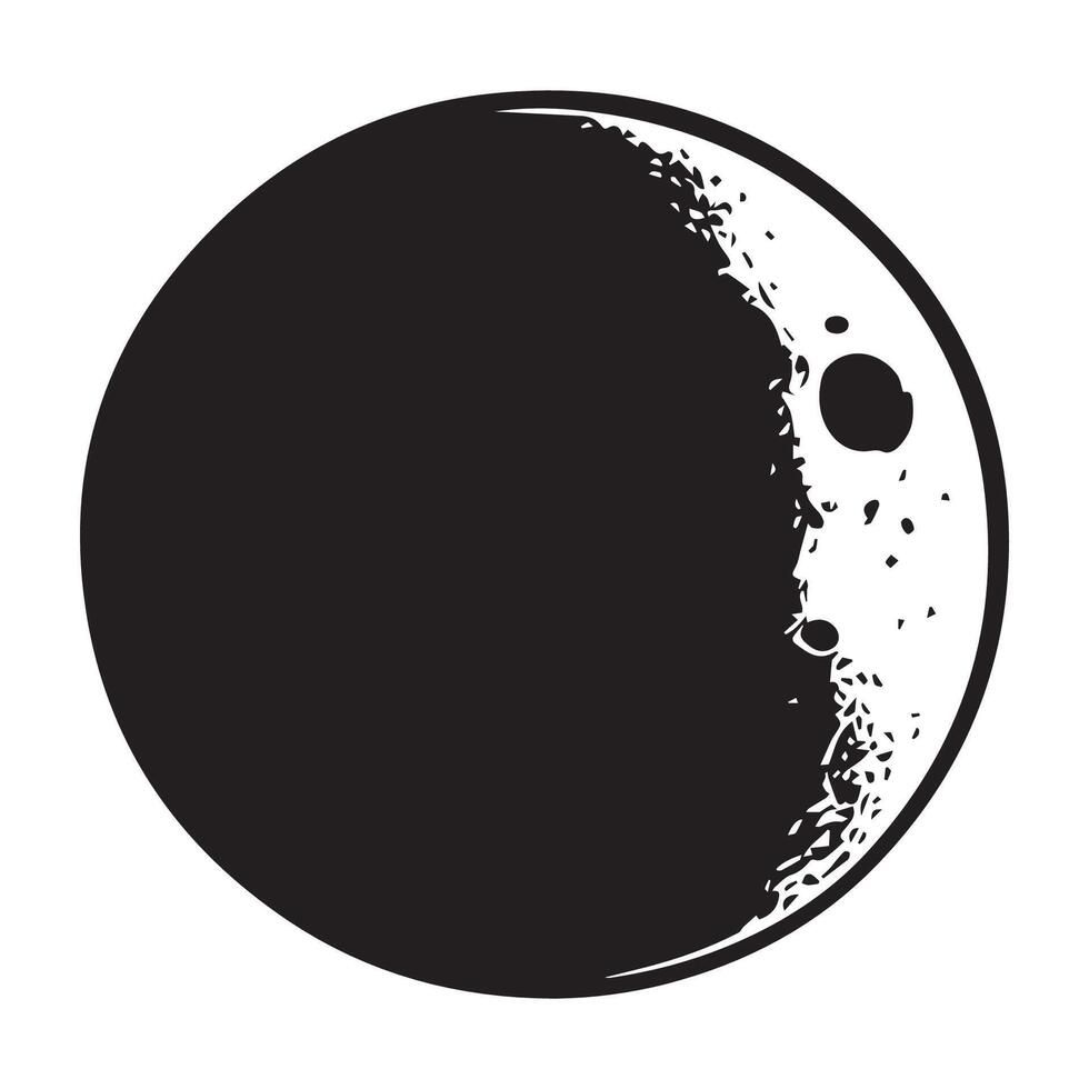 the moon is shown in black and white vector