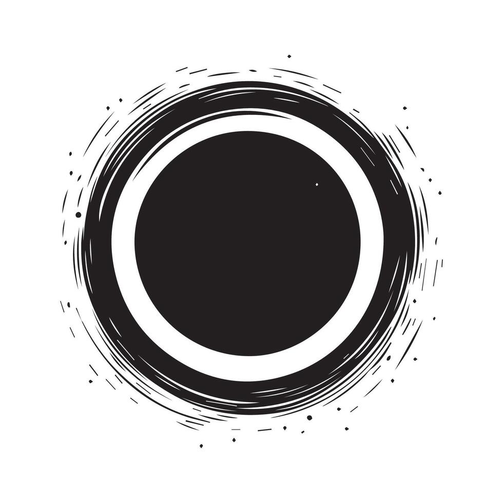 a black and white circle with a white spot in the center vector
