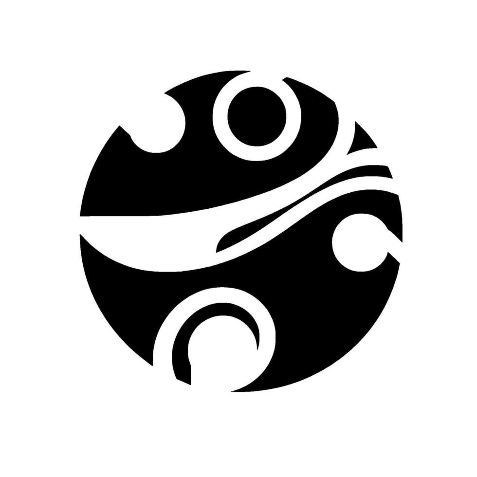 Abstract Monochrome Circular with Organic Shapes, Curves, and Negative Space, Against White Background, Minimalist Aesthetic. vector
