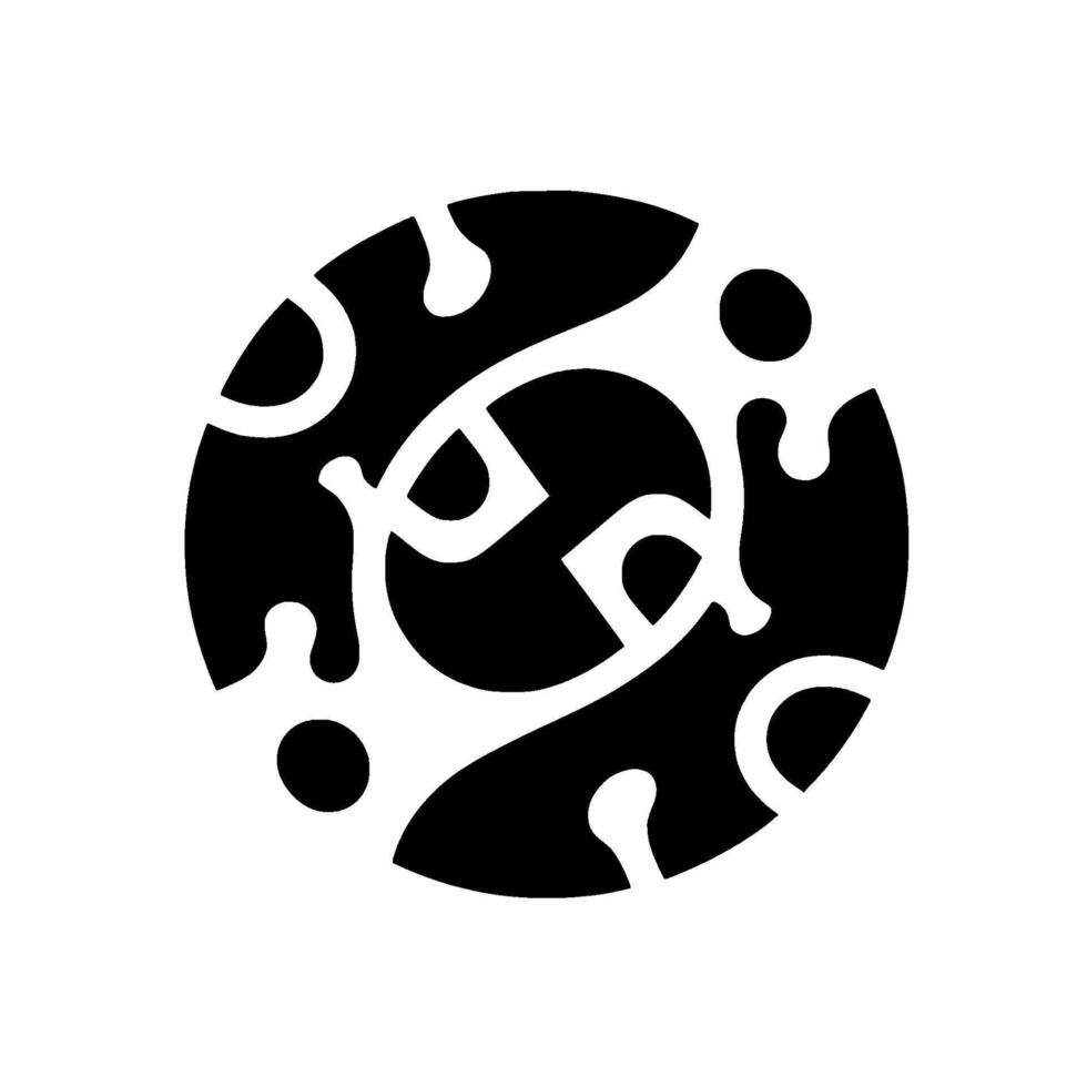 Abstract, Circular Black and White with Flowing Organic Shapes and a Central Solid Circle vector