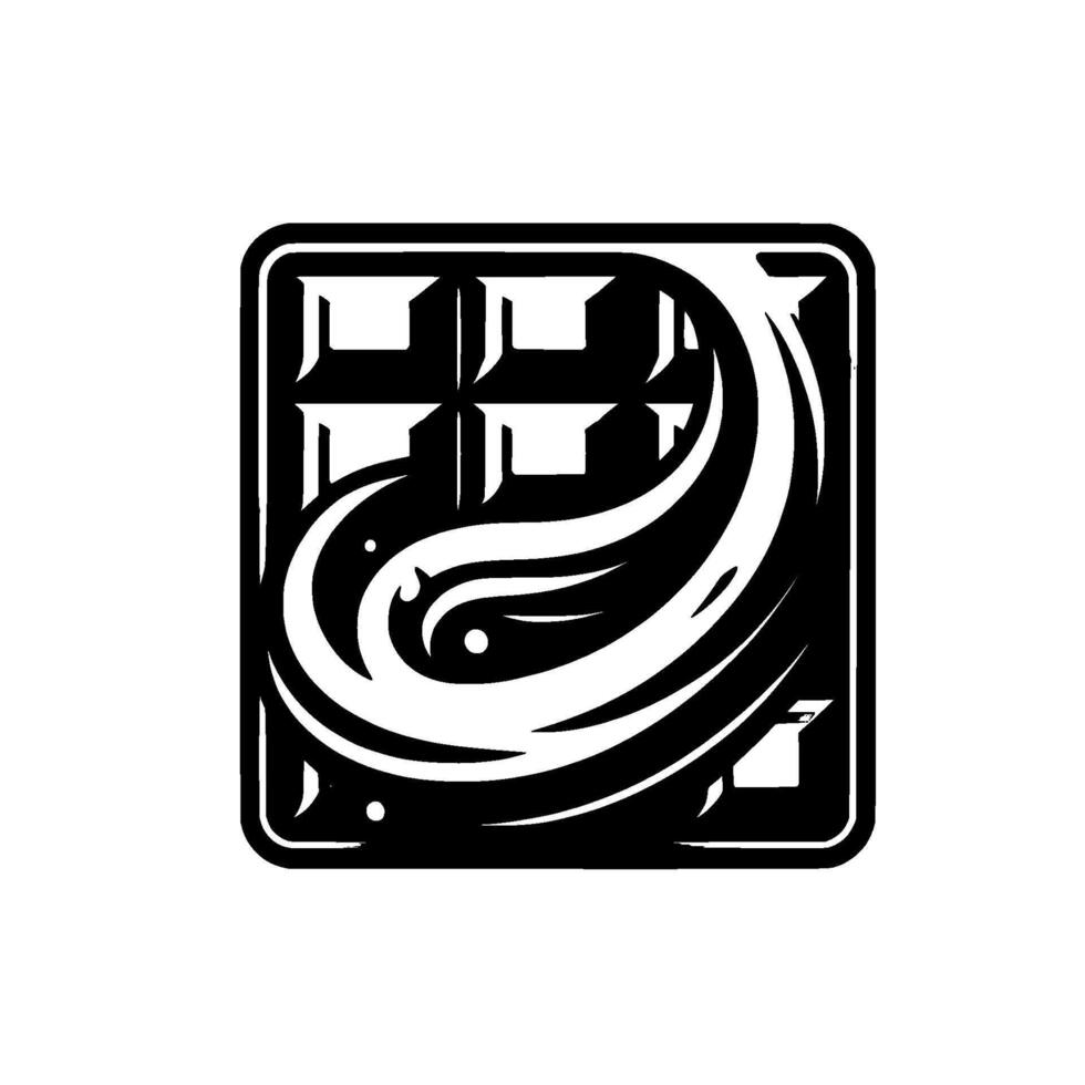 Black and White Chocolate Bar with Abstract Flowing Swirl , Square vector