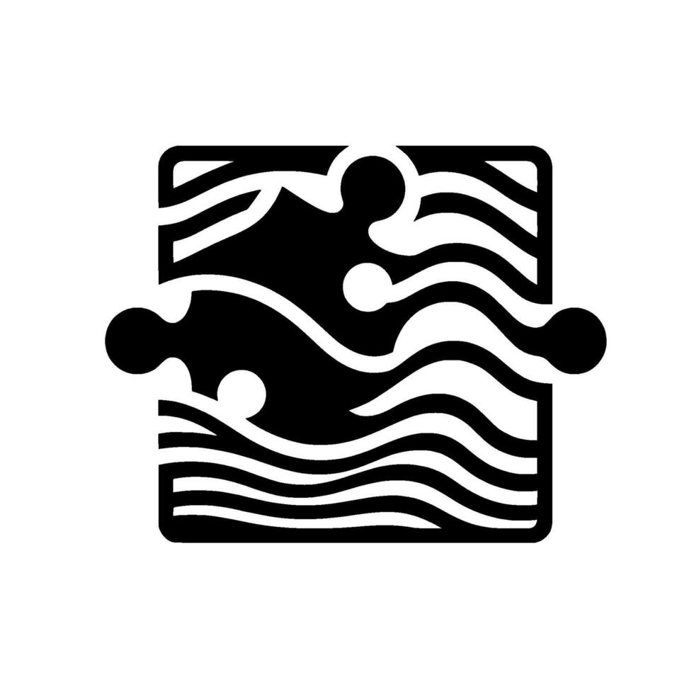 Abstract Black and White Puzzle A Geometric Featuring Interlocking Waves and Rounded Shapes. vector