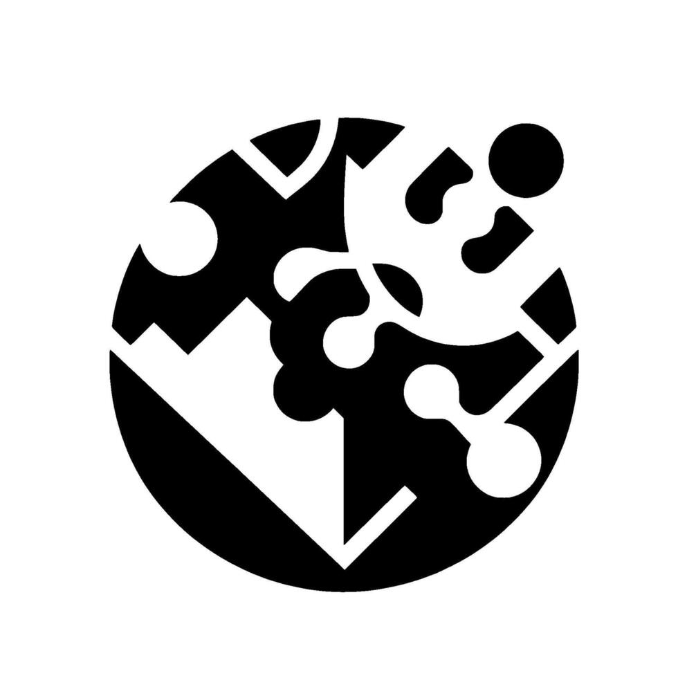 Abstract black and white circular composition, featuring geometric shapes and negative space forming a unique, interconnected within the frame. vector