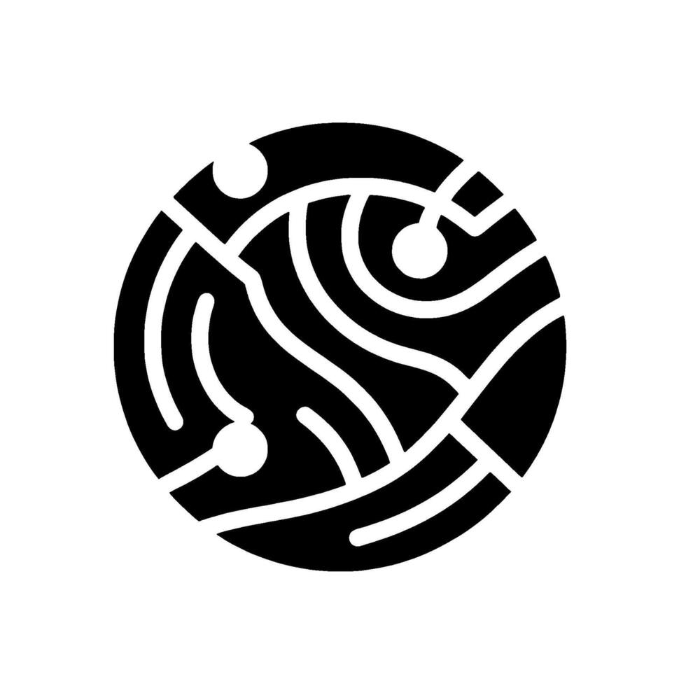 Intricate Black and White Circular Abstract Pattern of Wavy Lines, Curved Shapes, and DotLike Features on a Plain White Background. vector