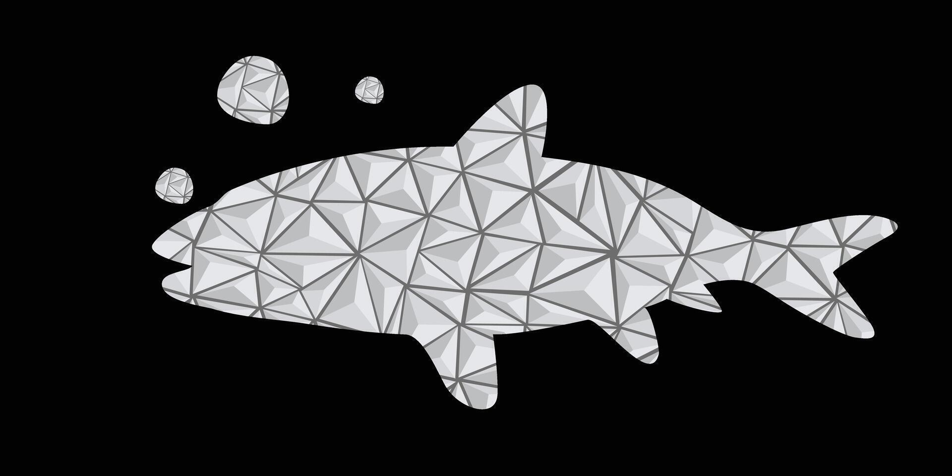 World Ocean Day Celebration With Geometric Fish. vector