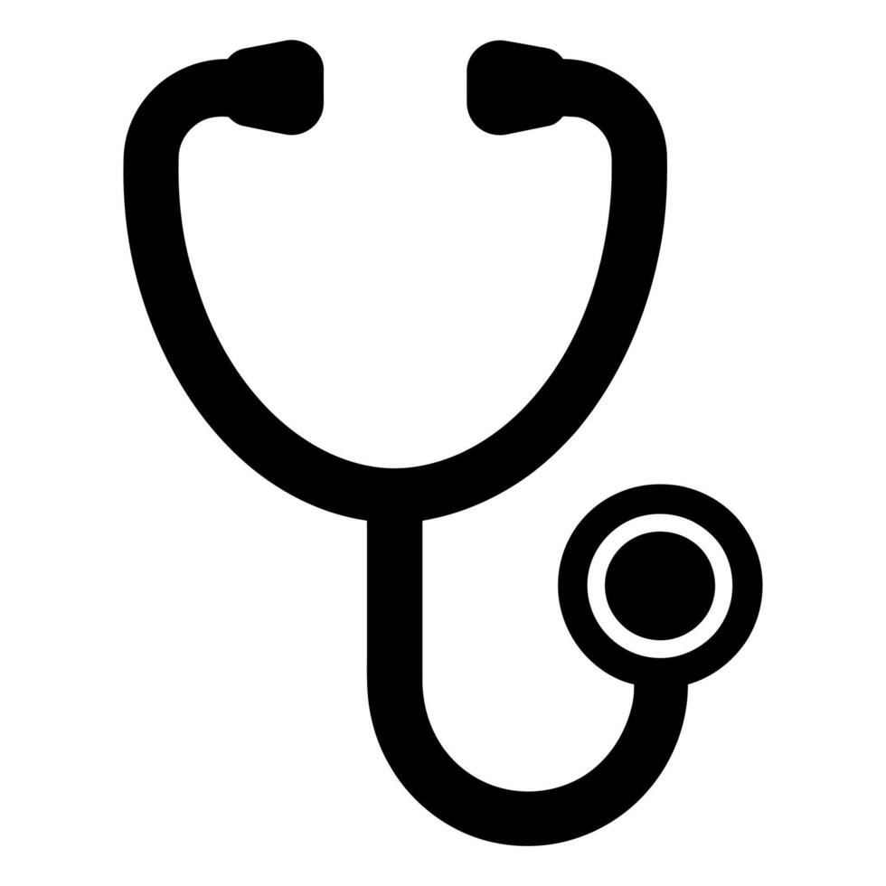 Simple black and white stethoscope vector