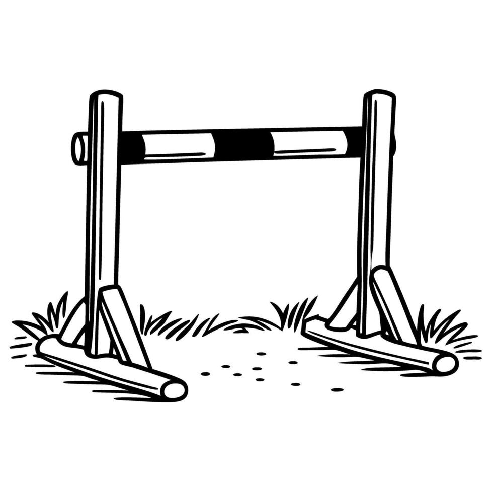 Illustration of a striped road barrier for traffic and safety control design vector