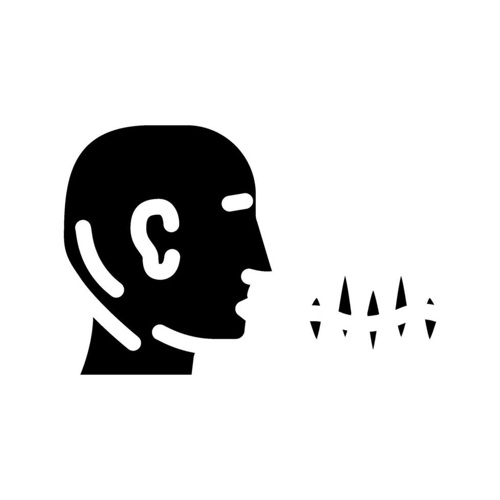voice command wave deep learning glyph icon illustration vector