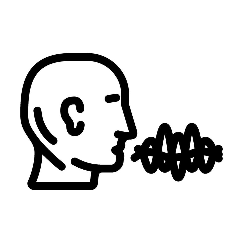 voice command wave deep learning line icon illustration vector