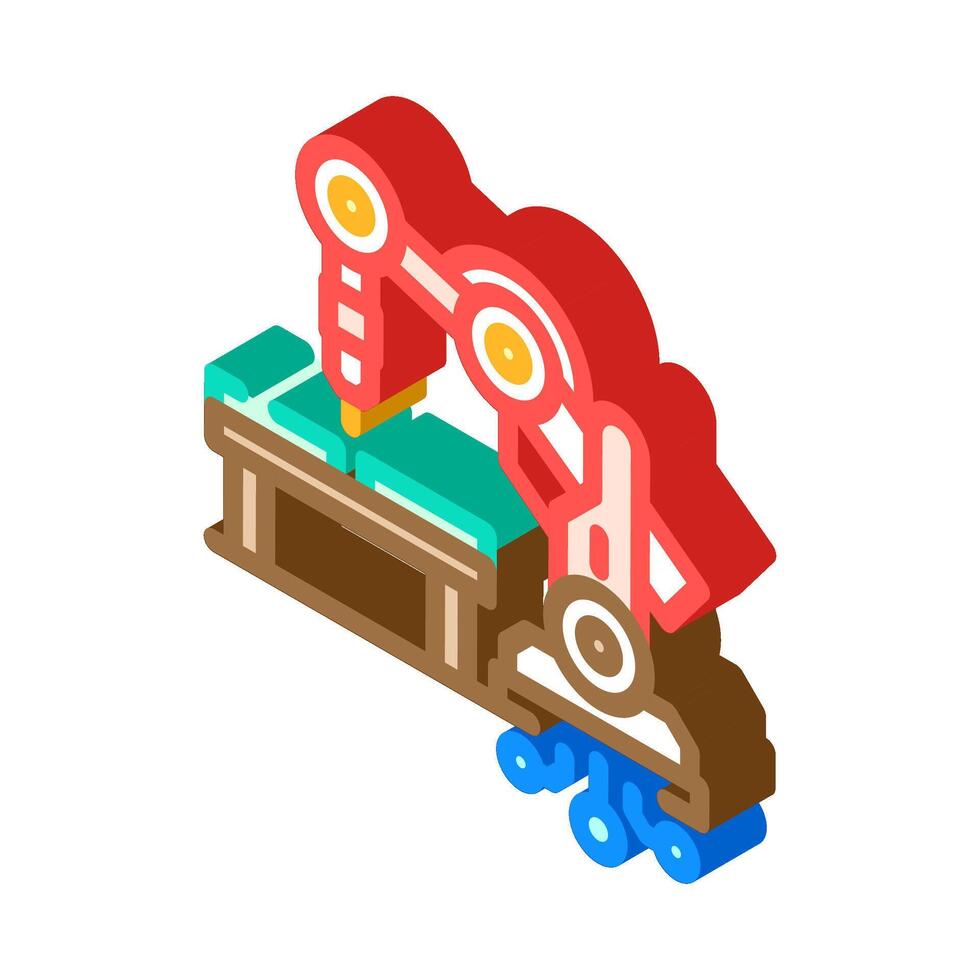 automation robot deep learning isometric icon illustration vector