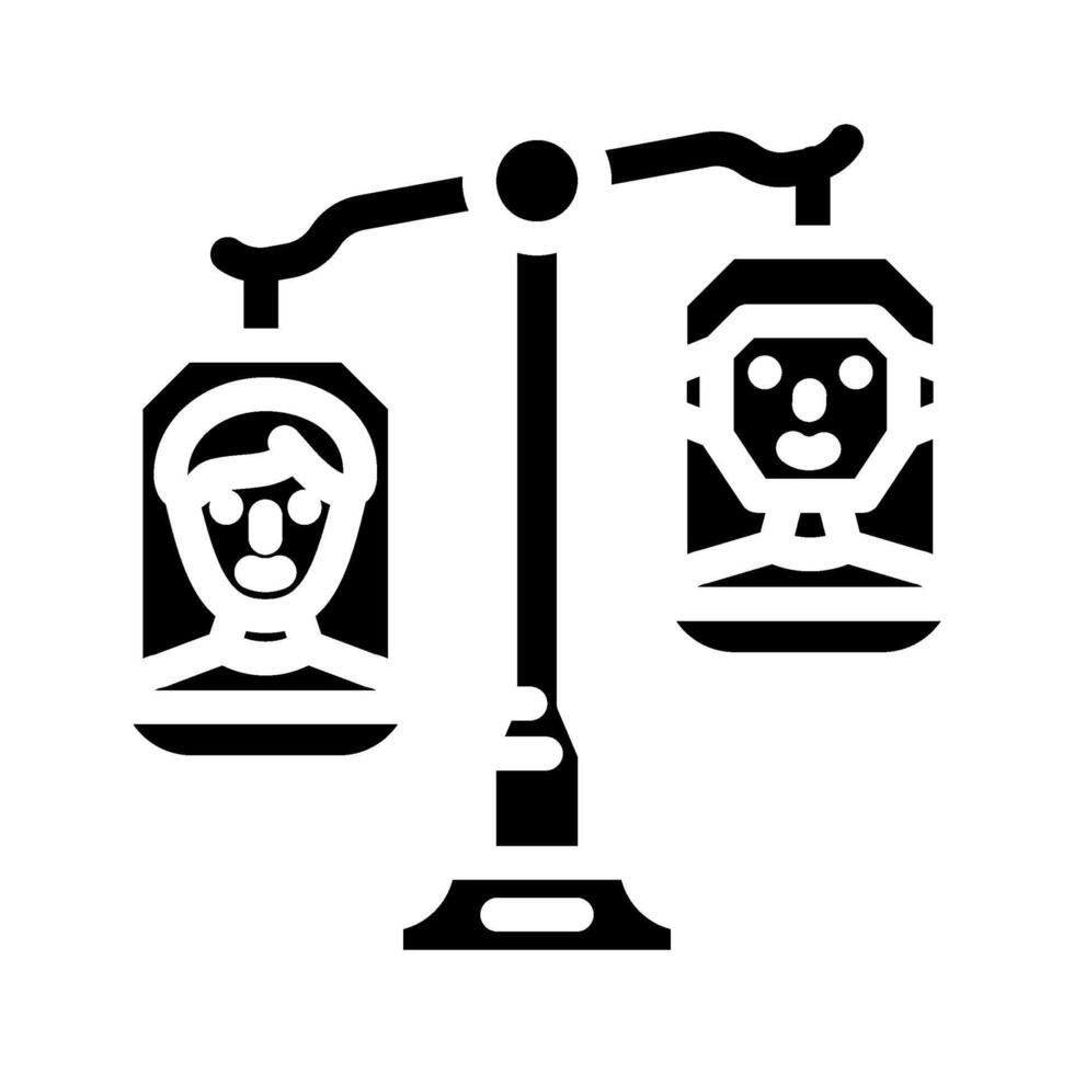 ethical ai balance scale deep learning glyph icon illustration vector