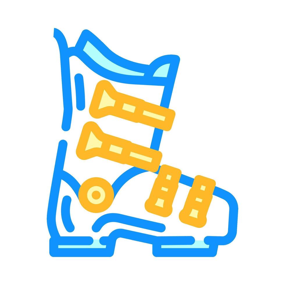 boots ski mountain winter color icon illustration vector