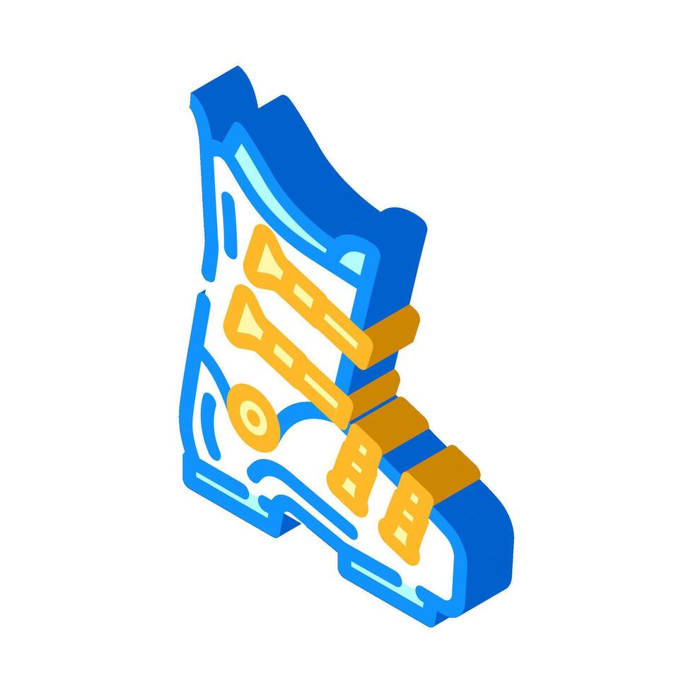 boots ski mountain winter isometric icon illustration vector