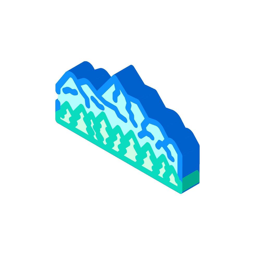 snow covered mountain mountain winter isometric icon illustration vector