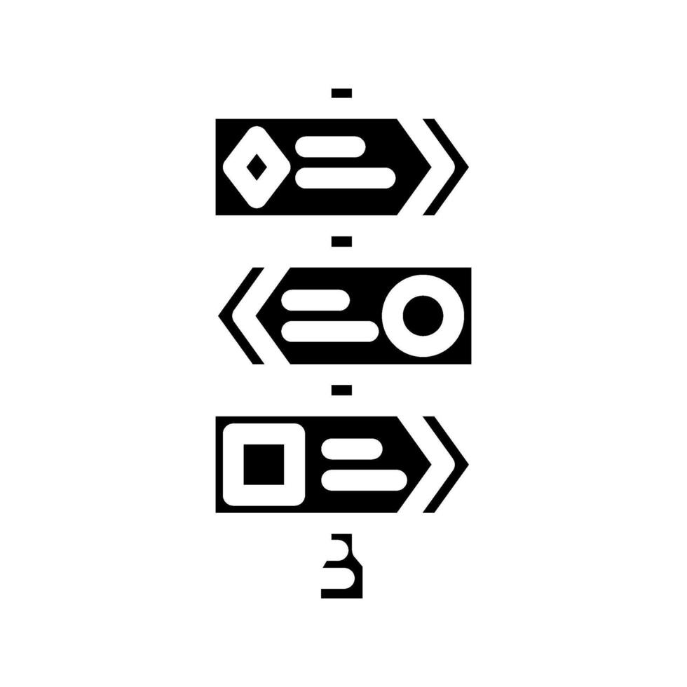 trail ski marker winter skiing glyph icon illustration vector