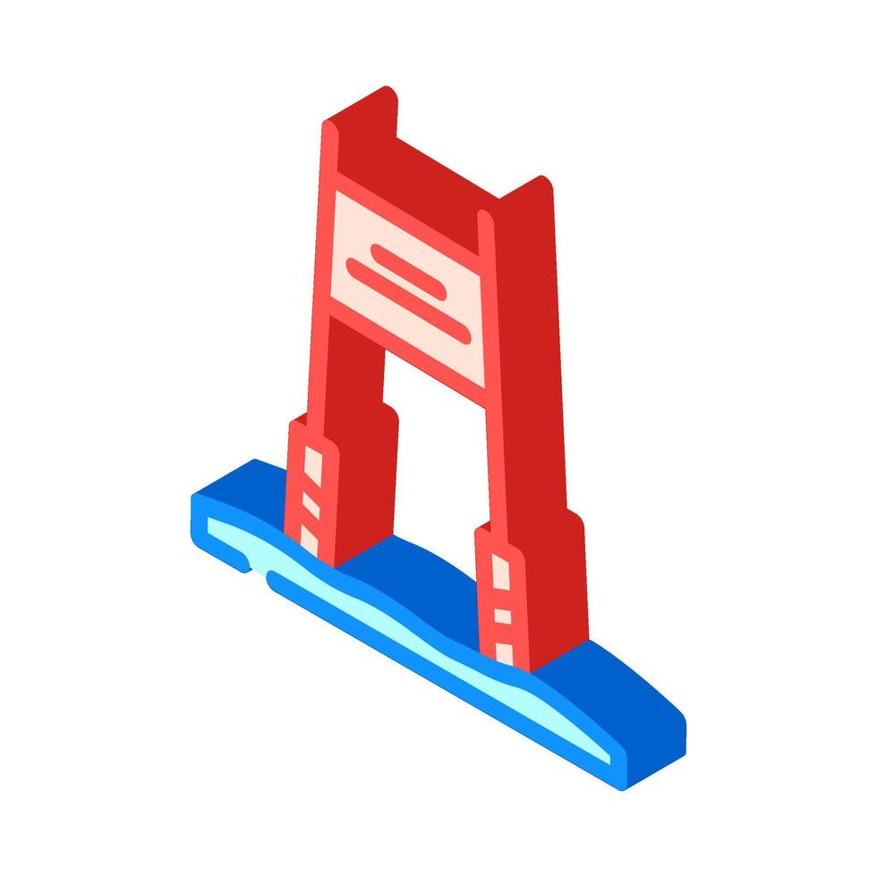 slalom gate winter skiing isometric icon illustration vector