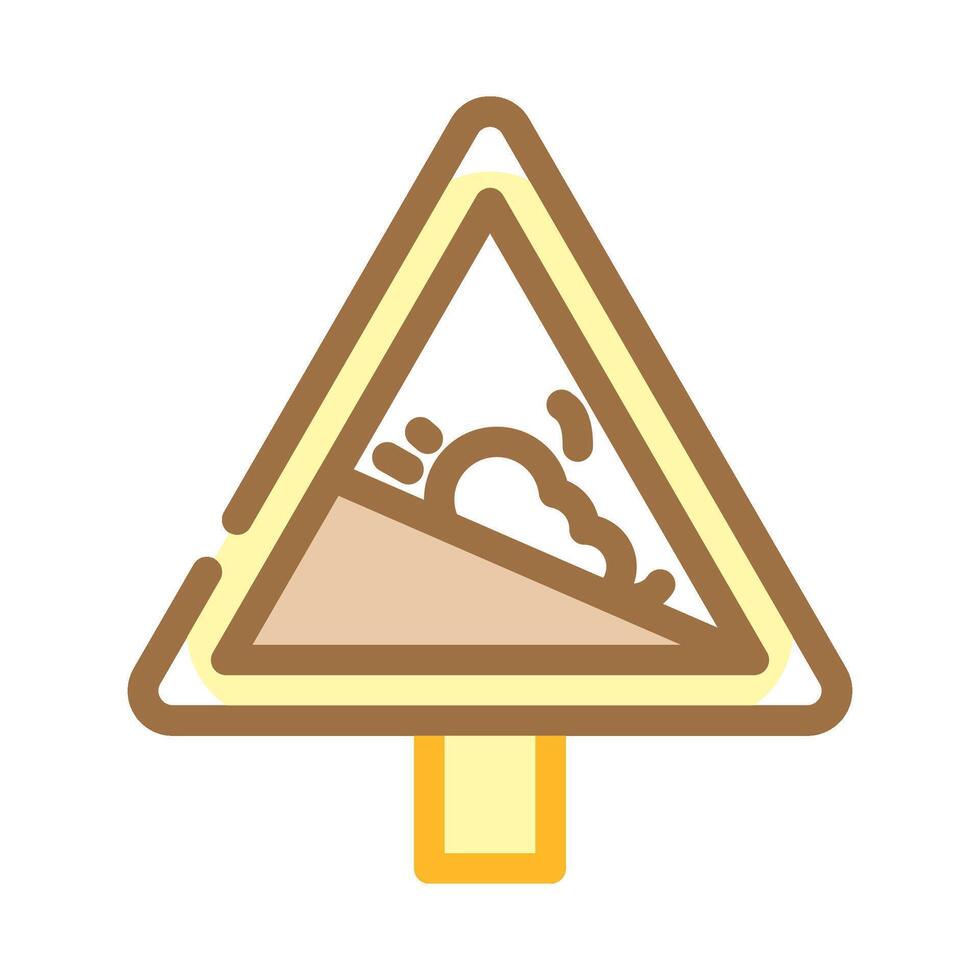 avalanche warning ski resort color icon illustration vector