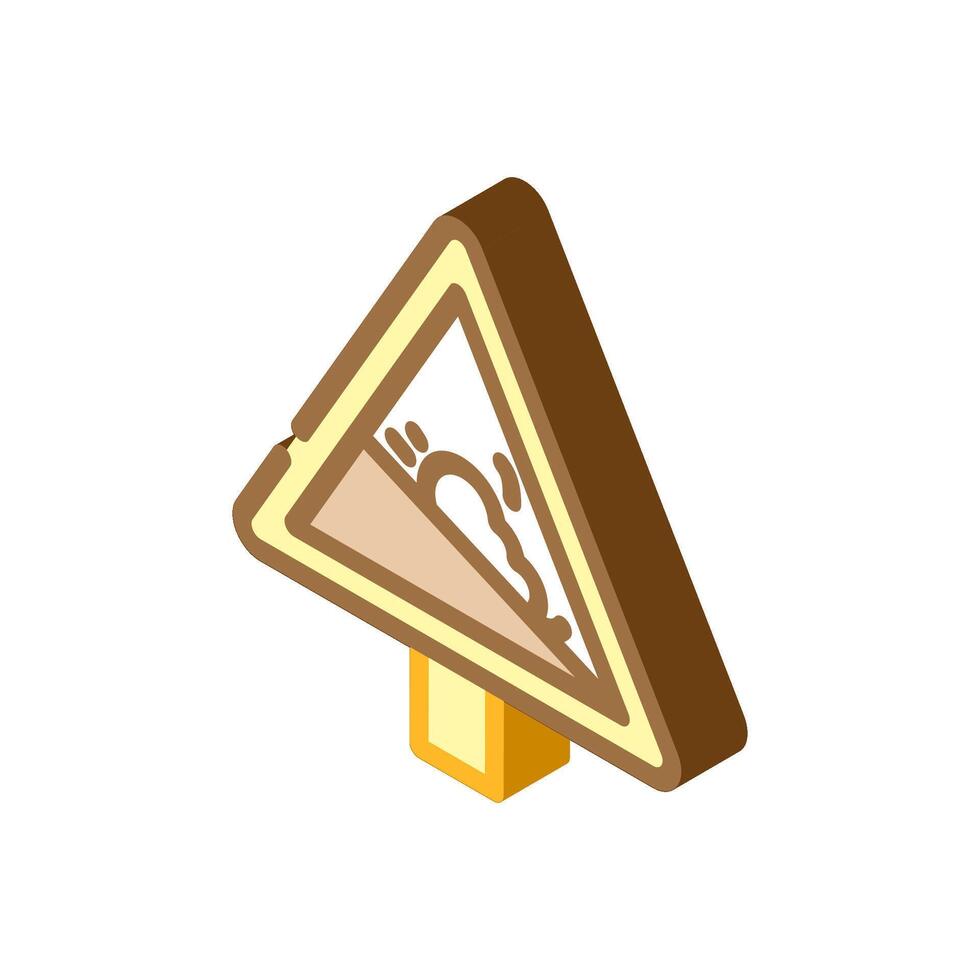 avalanche warning ski resort isometric icon illustration vector