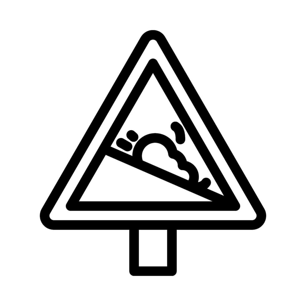 avalanche warning ski resort line icon illustration vector