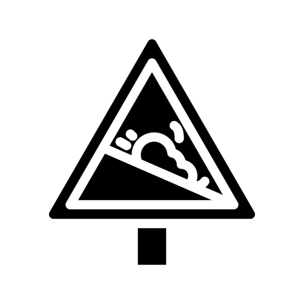 avalanche warning ski resort glyph icon illustration vector