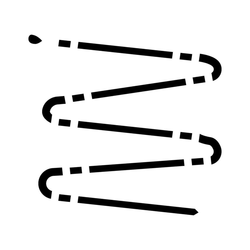 avalanche probe ski resort glyph icon illustration vector