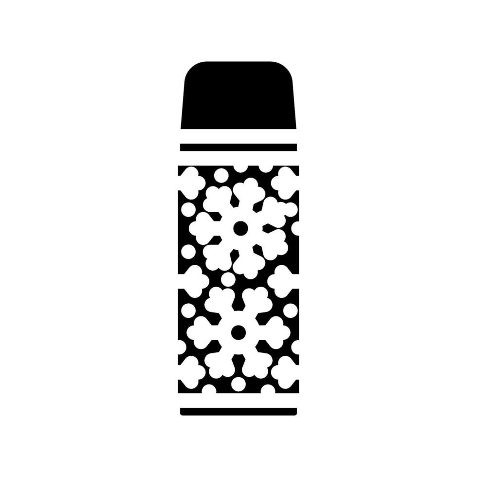 thermos flask snowflakes ski resort glyph icon illustration vector
