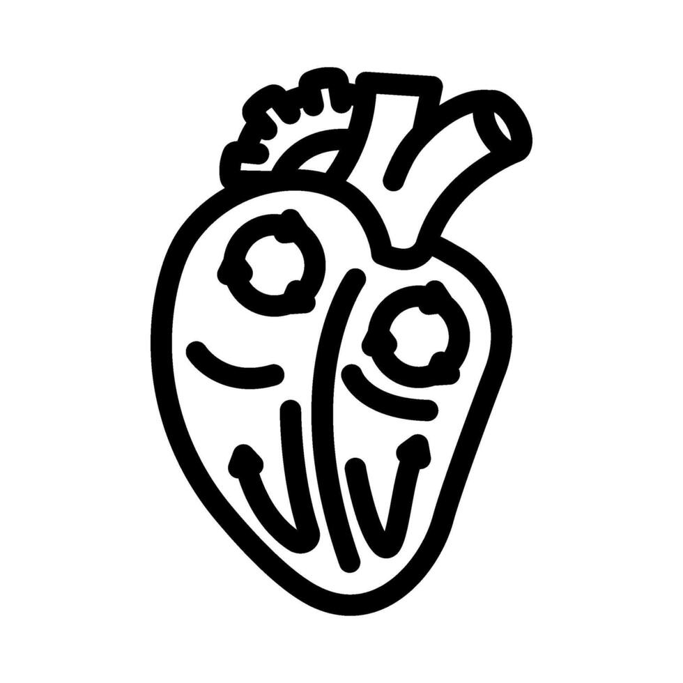 atrial fibrillation cardiology disease line icon illustration vector