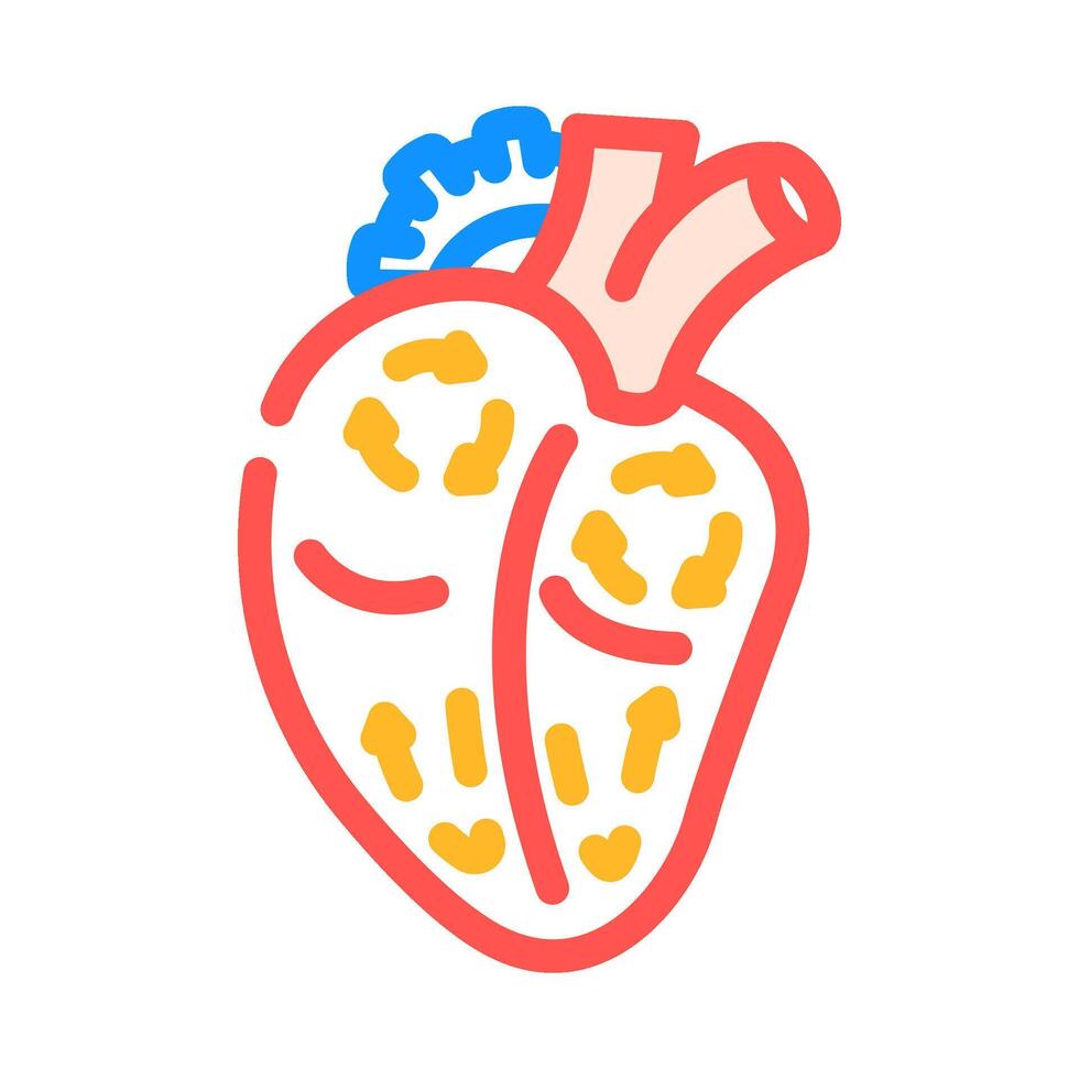 atrial fibrillation cardiology disease color icon illustration vector