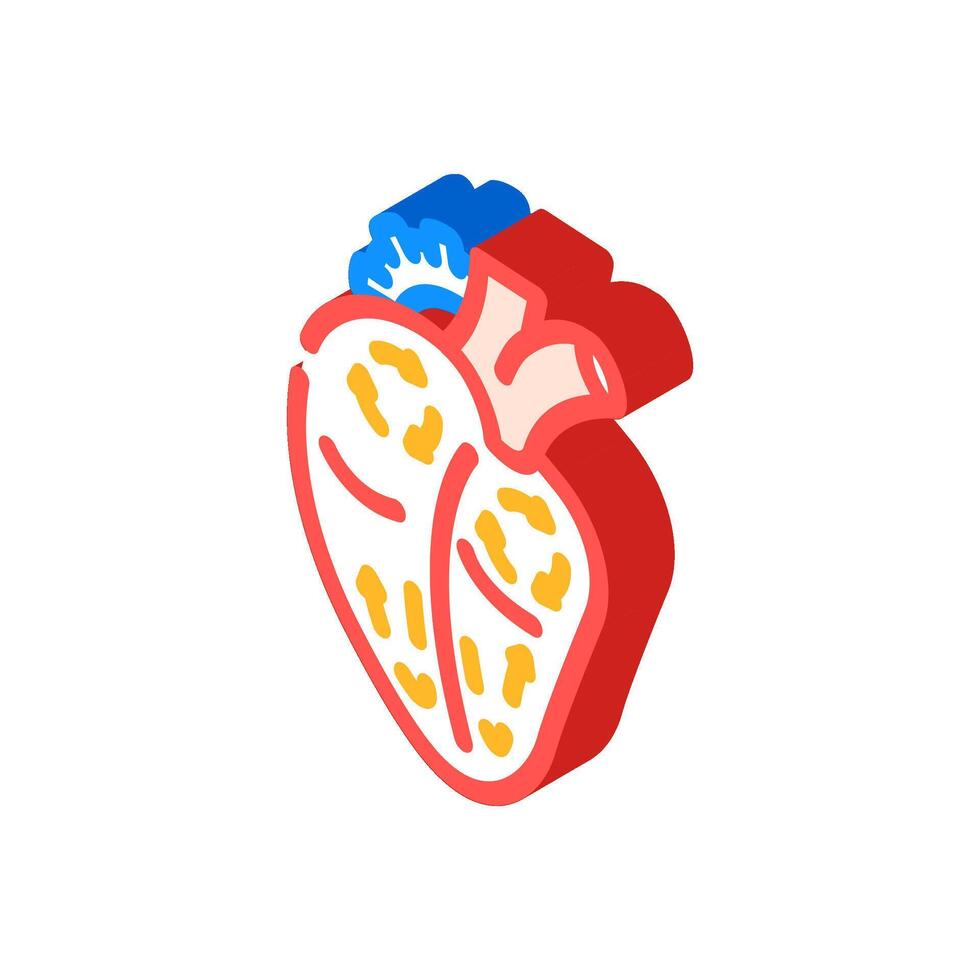 atrial fibrillation cardiology disease isometric icon illustration vector