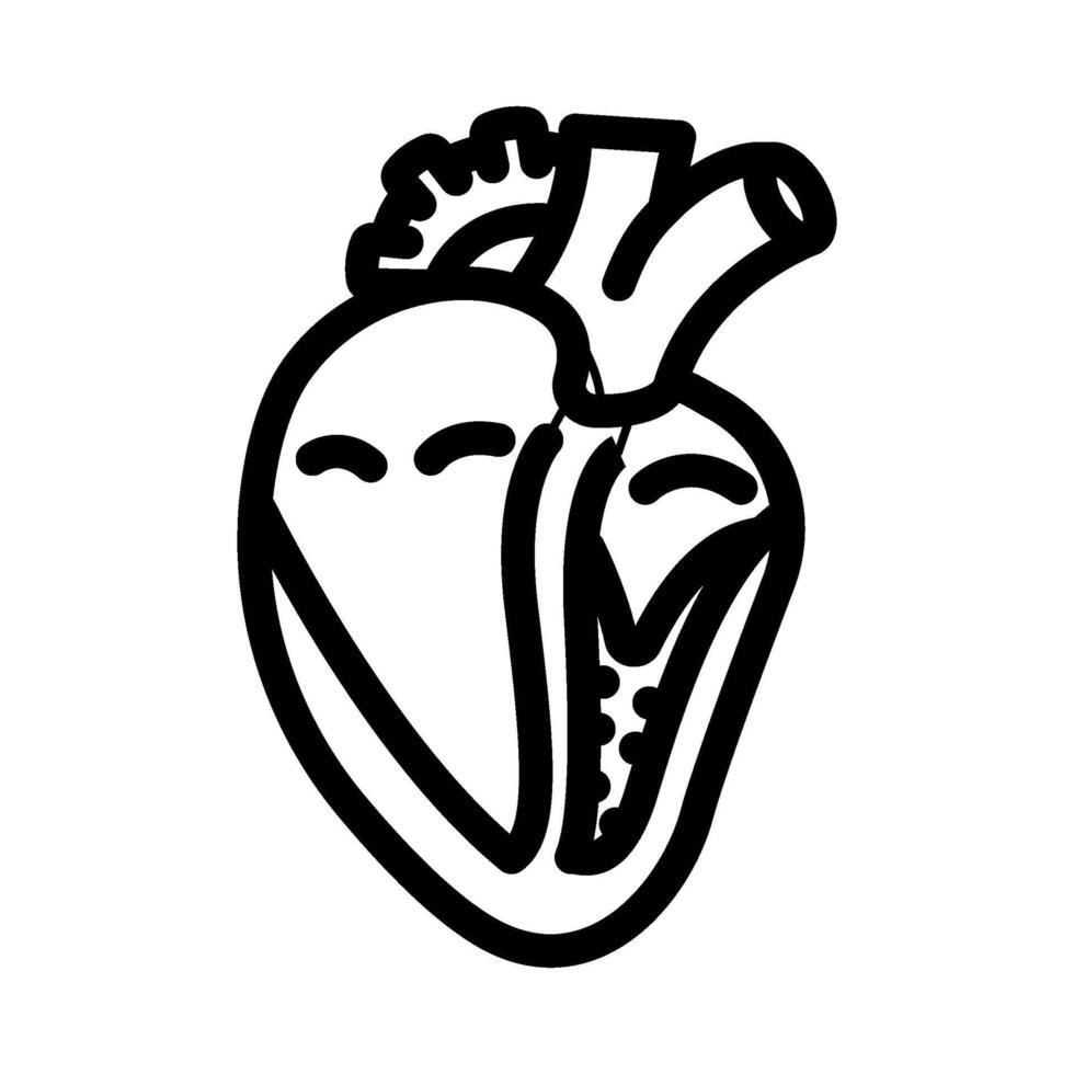 restrictive cardiomyopathy cardiology line icon illustration vector