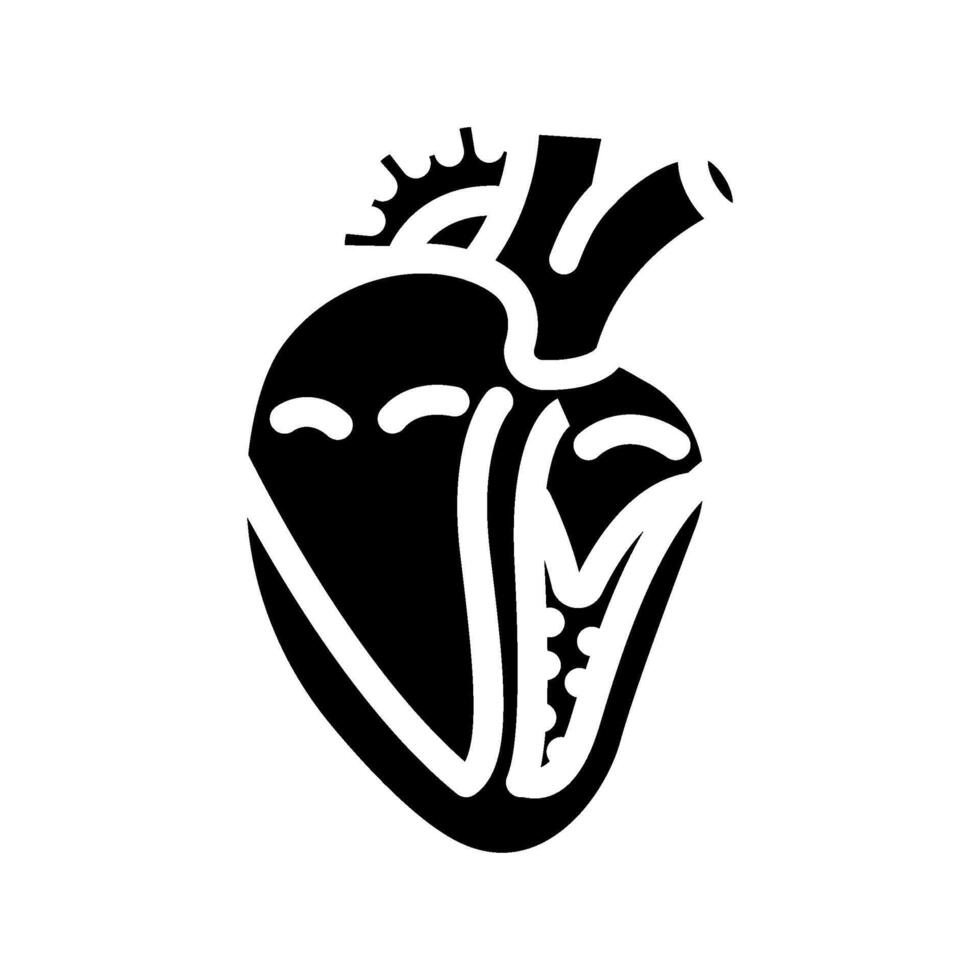 restrictive cardiomyopathy cardiology glyph icon illustration vector